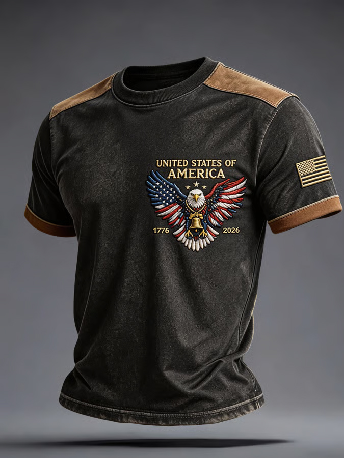 Men'S Round Neck Short Sleeved T-Shirt