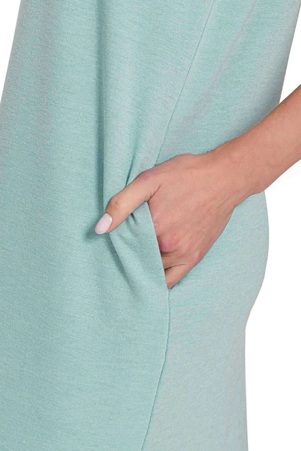 Zenana French Terry Sleeveless Round Neck Midi Dress