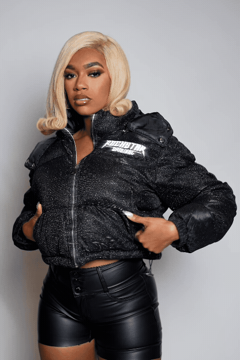 Meranda Black Glitter Puffer Jacket