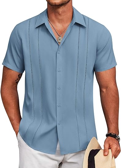 Men's Cuban Linen Guayabera Shirt – Short Sleeve