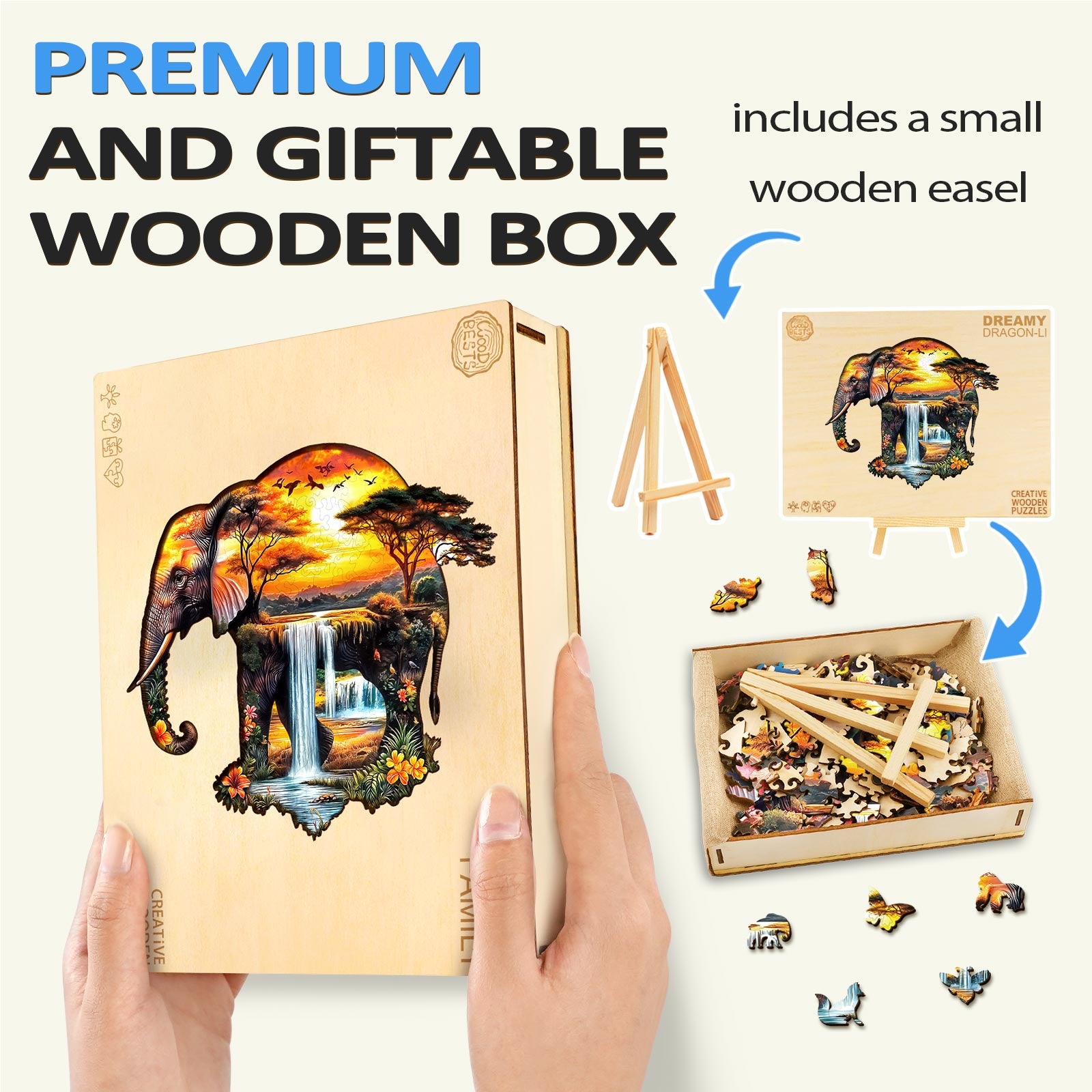 African elephant Wooden Jigsaw Puzzle