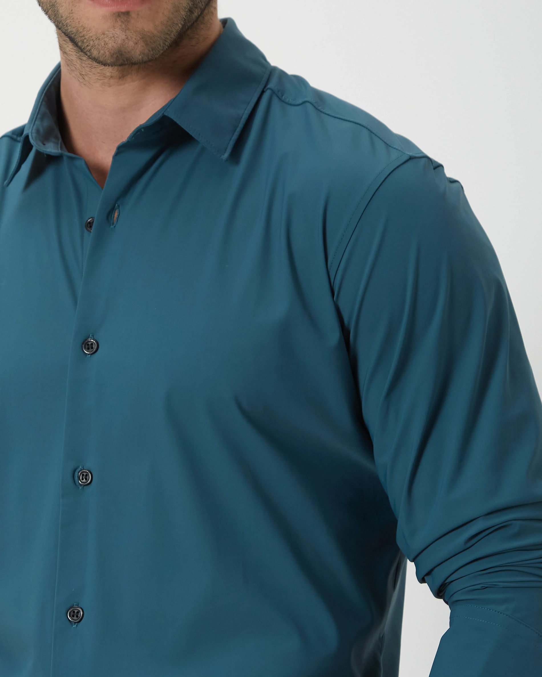Simple And Comfortable Slim-Fit Breathable Green Shirt