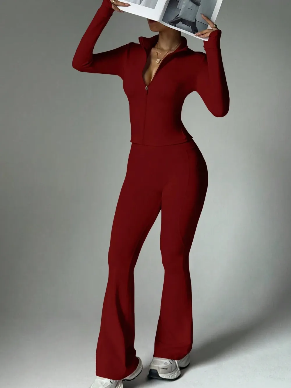 Women's Street Style 2-Piece Bodycon Activewear Set