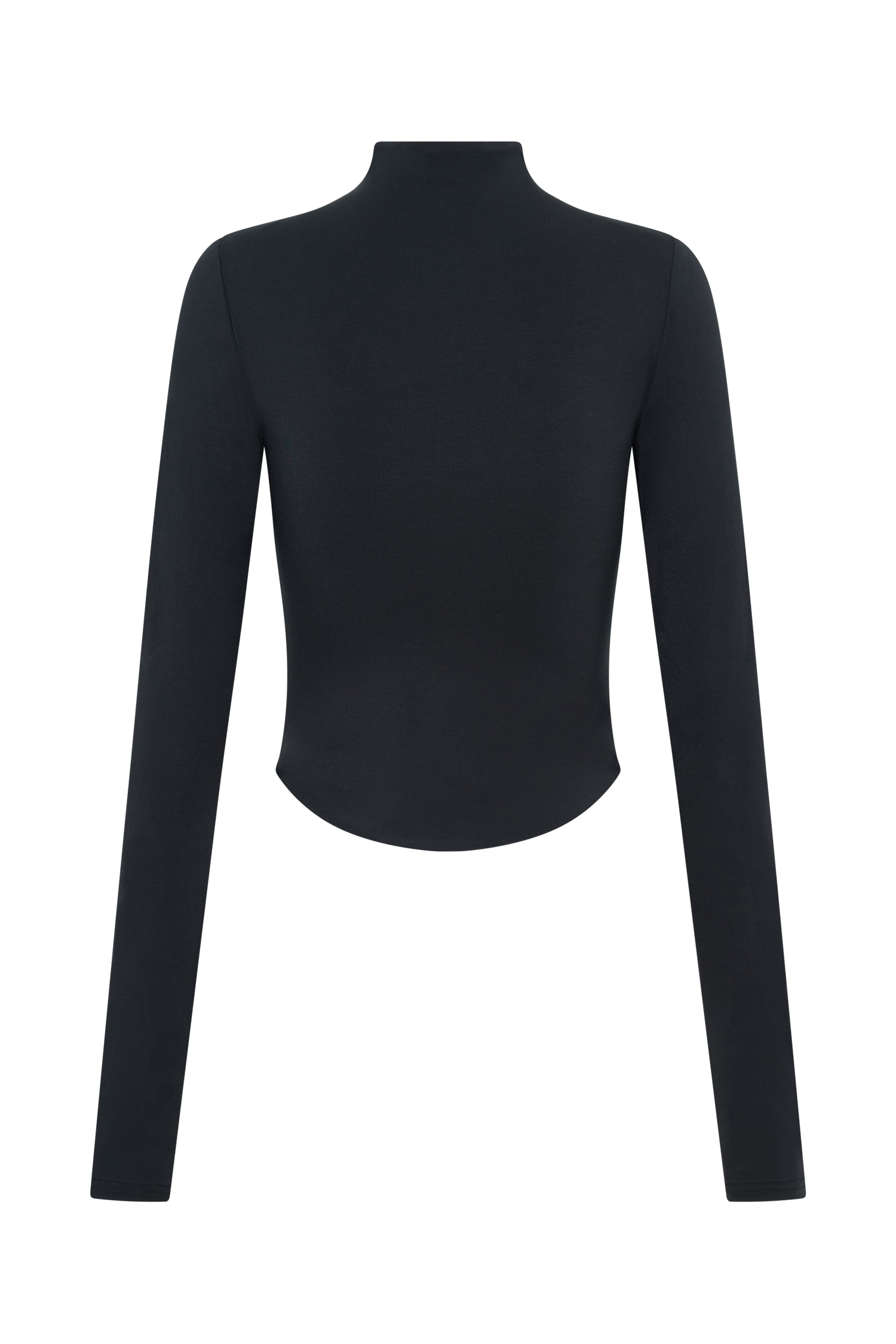 Black Modal Long Sleeve High Neck Top