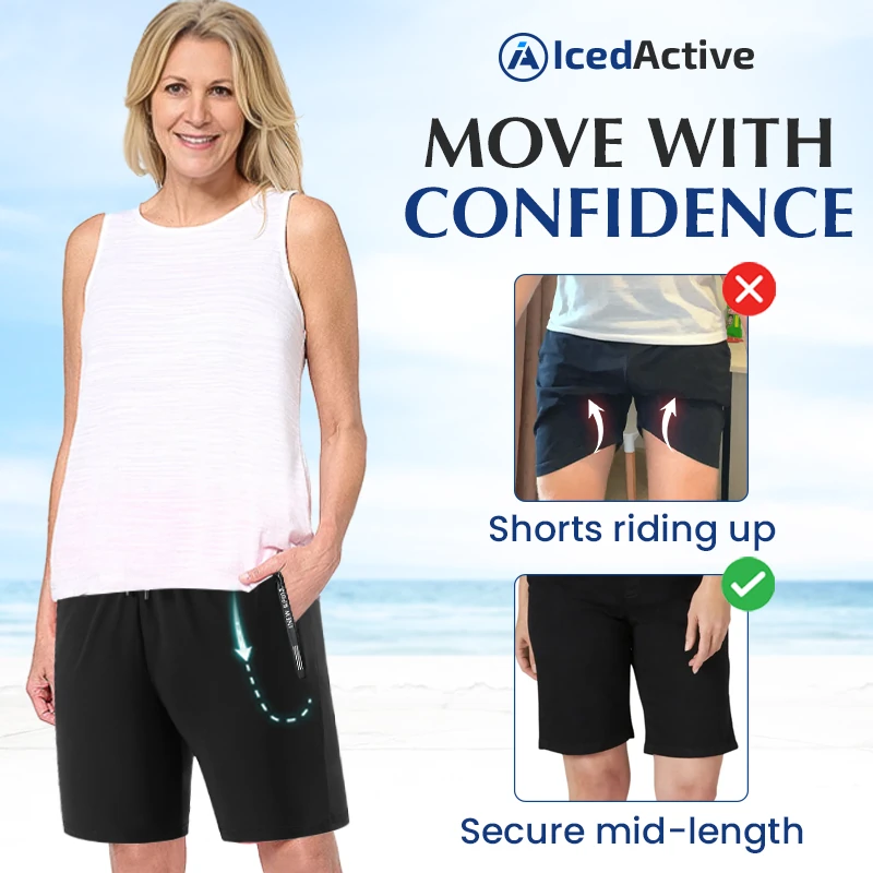 IcedActive - Women's Ice Silk Quick Drying Stretch Shorts