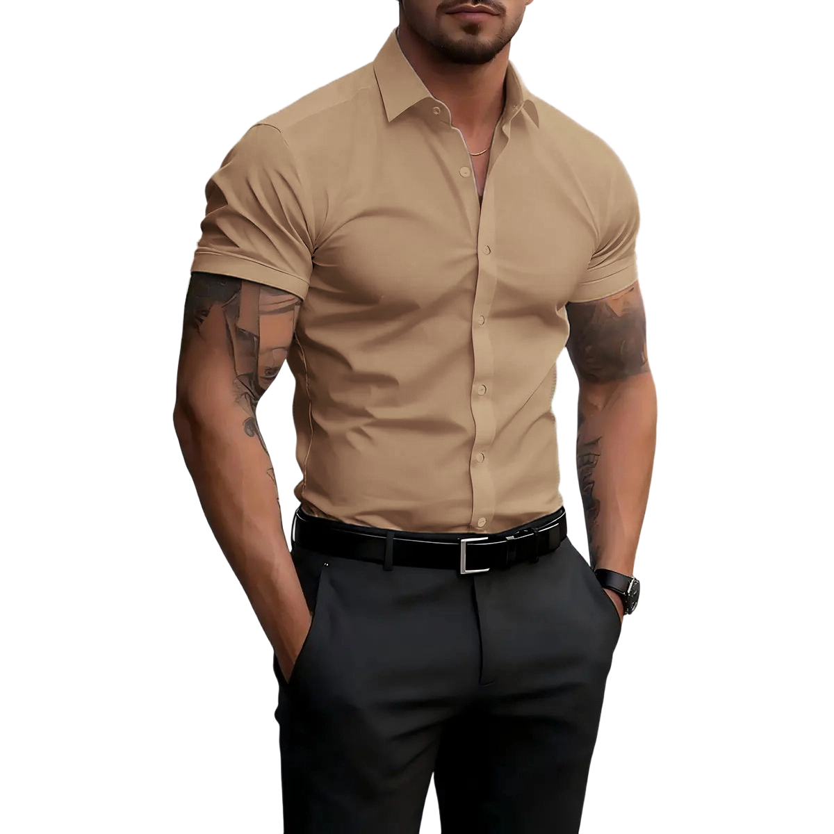 Men’s Short-Sleeve Button-Down Shirt