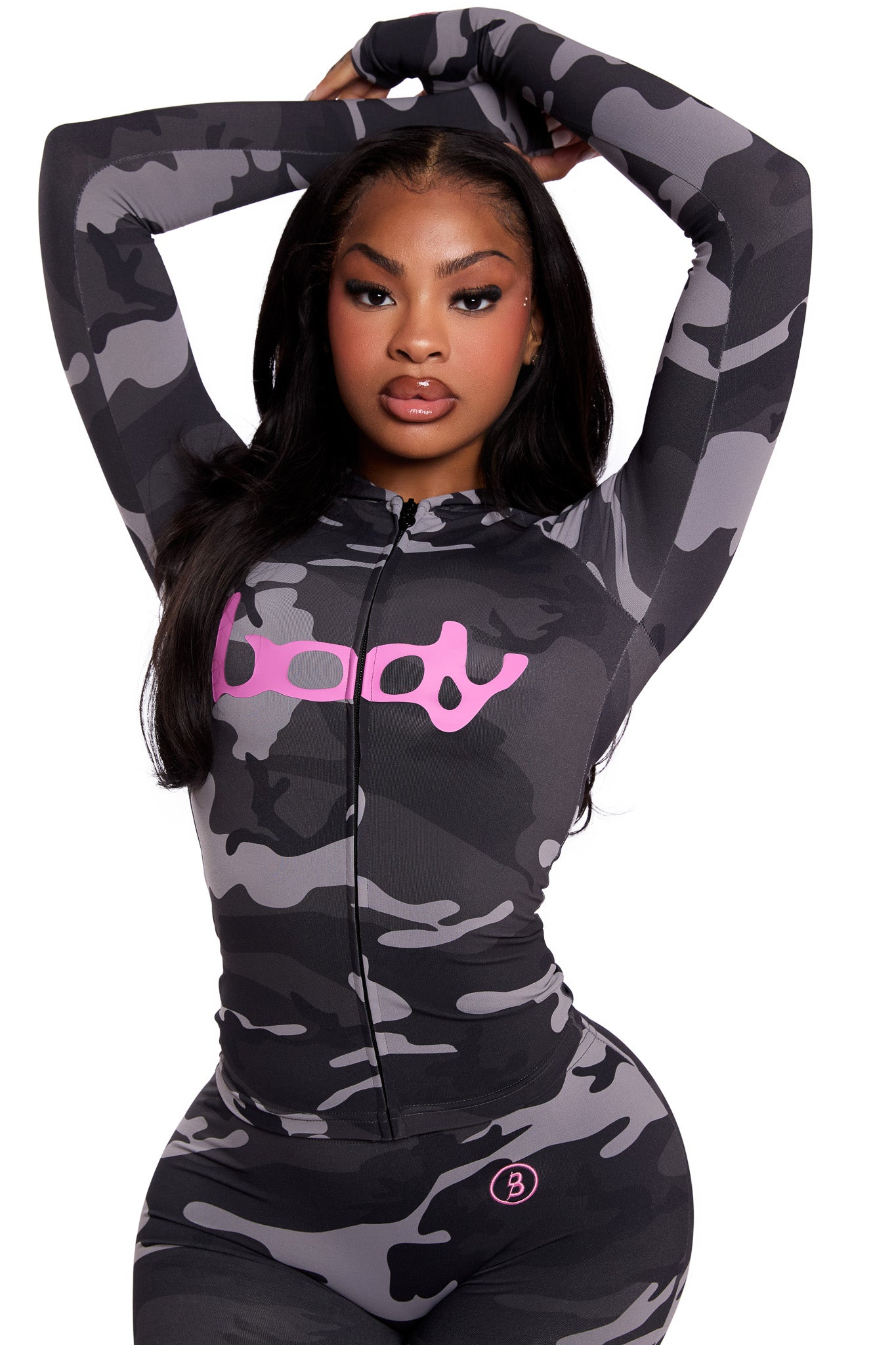 BASICS HOODIE 2.0 (GREY CAMO/HOT PINK)