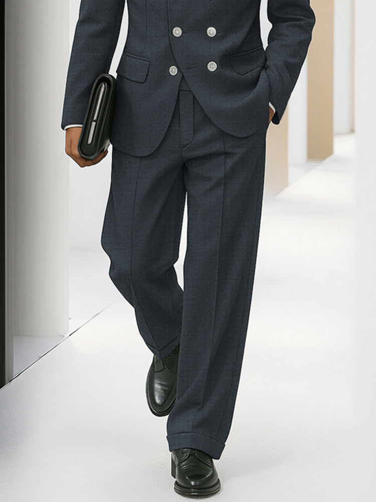 Elegant Tailored Double Breasted Thin Suit Set