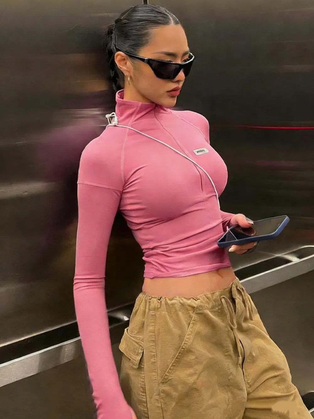 Women's Zipper Crop Jacket