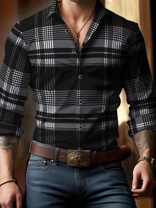 Men’s Plaid Long Sleeve Casual Shirt