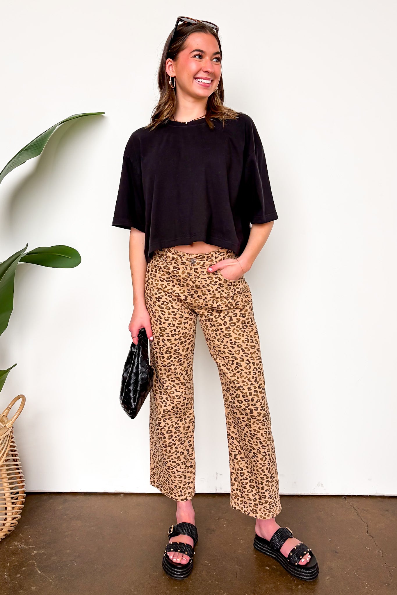 Animal Print Straight Leg Pants