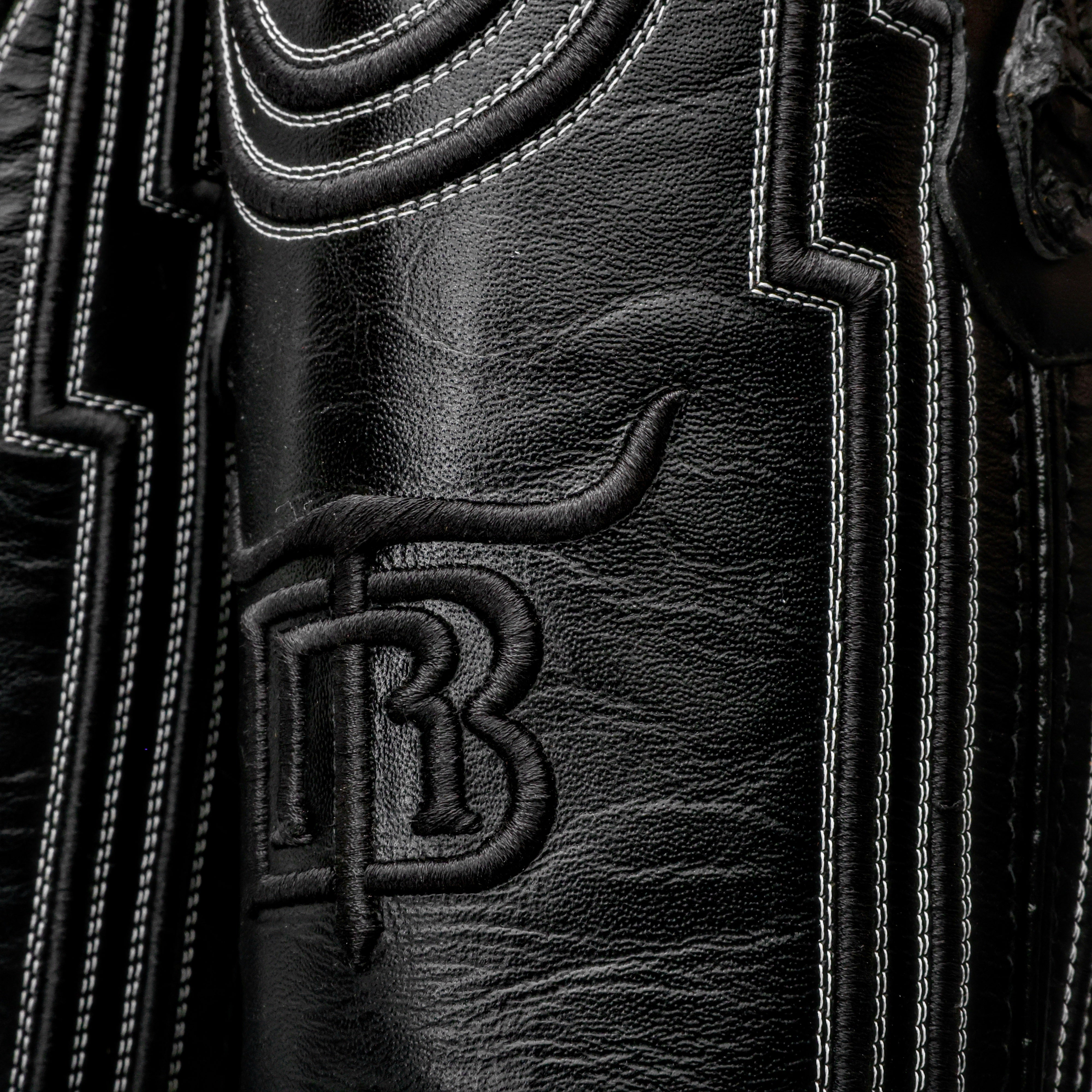 Matte Black Genuine Pirarucu Boots - Square Toe