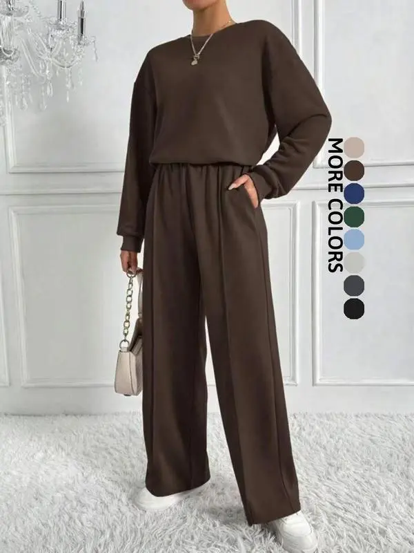 Women’s Loose-Fit Cotton Two-Piece Sweatsuit Set