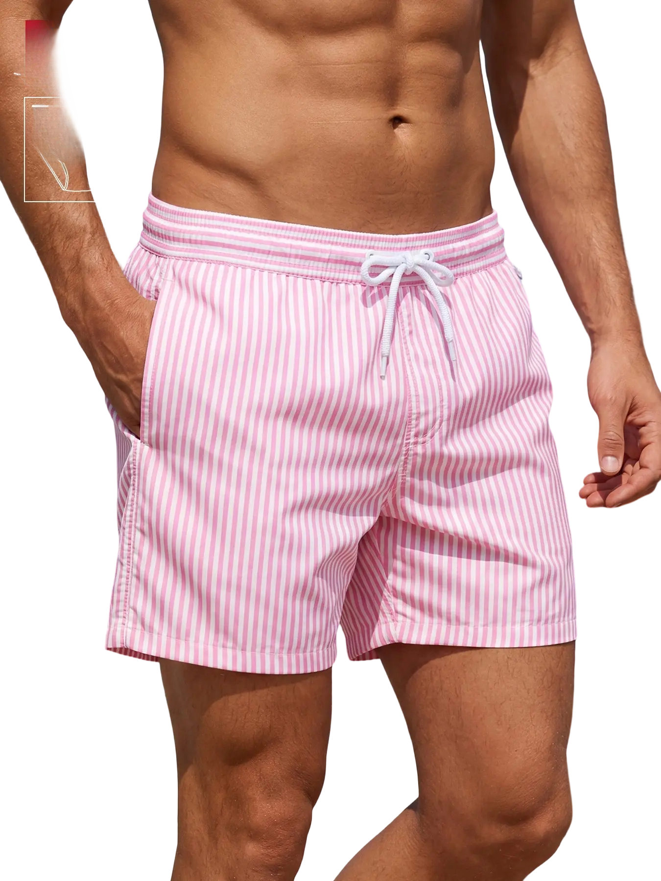 Men's Regular Fit Striped Print Shorts