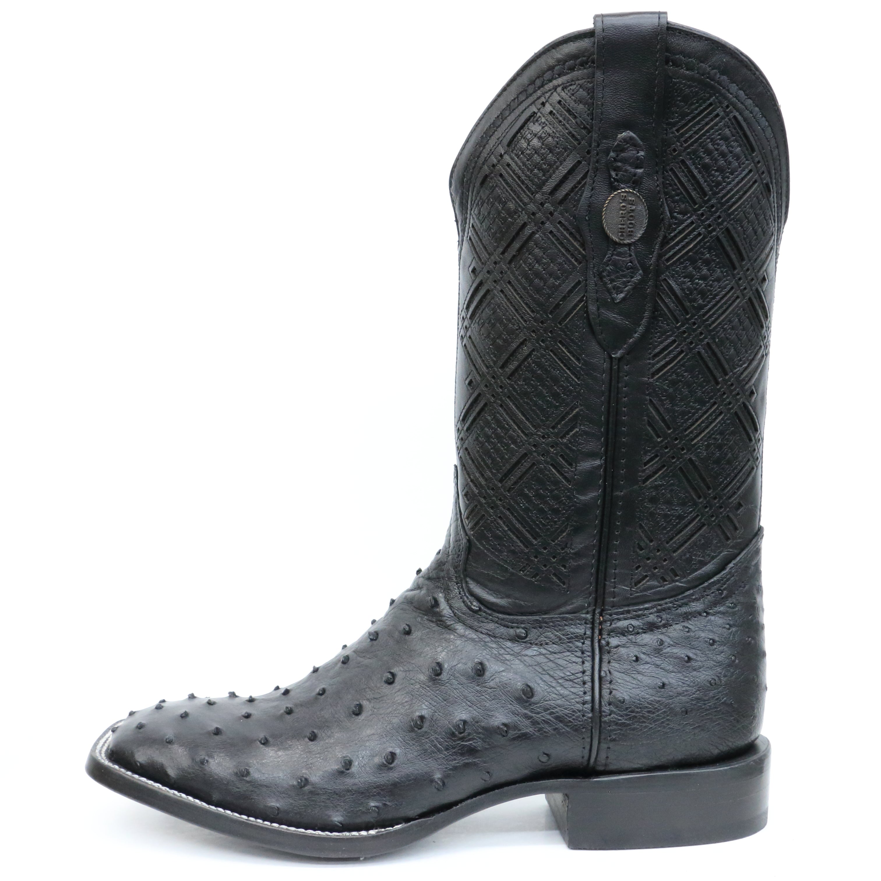Chero's Premium Exotic Ostrich Triple Black Clearance Sale 70%OFF