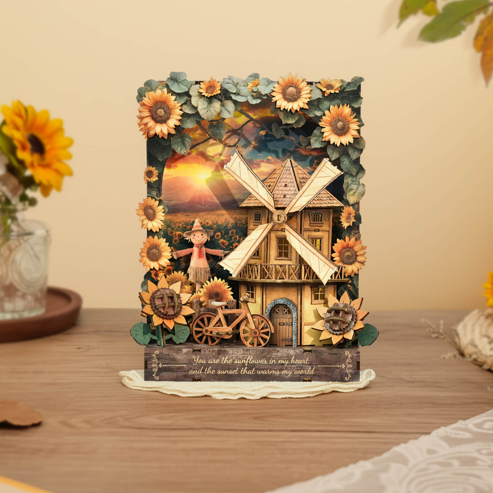 Sunlit Fieldscape â€“ DIY Wooden Painting, 3D Puzzle Craft Kit