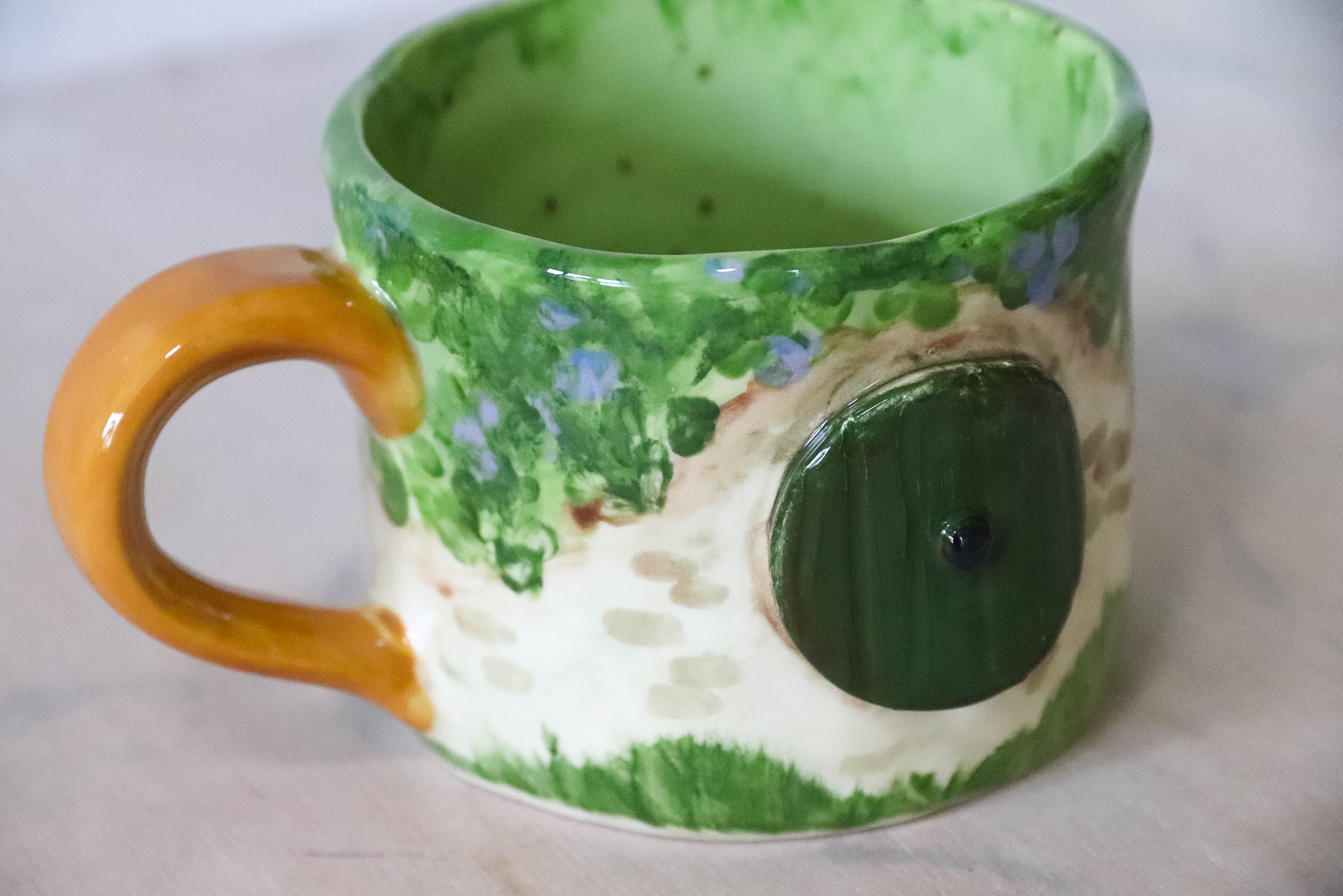 Hobbit Door Purple Flowers Mug Large