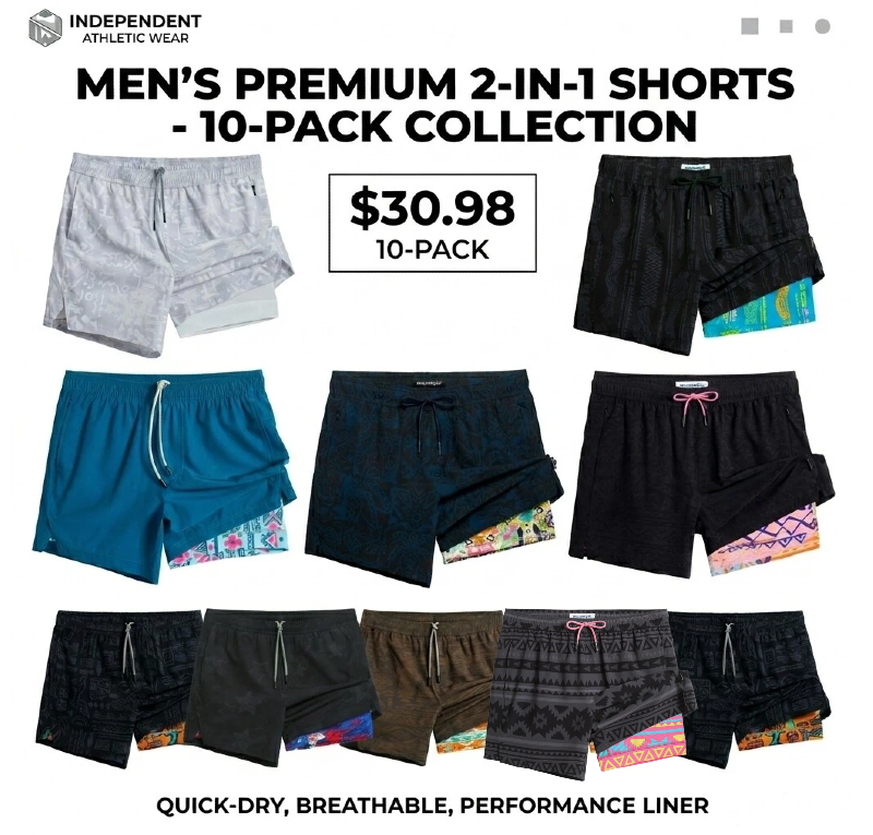 2 in 1 Stretch Short Lined Black Mayan Gym Shorts, Breathable Comfort Workout Athletic Training Shorts with Phone Pockets