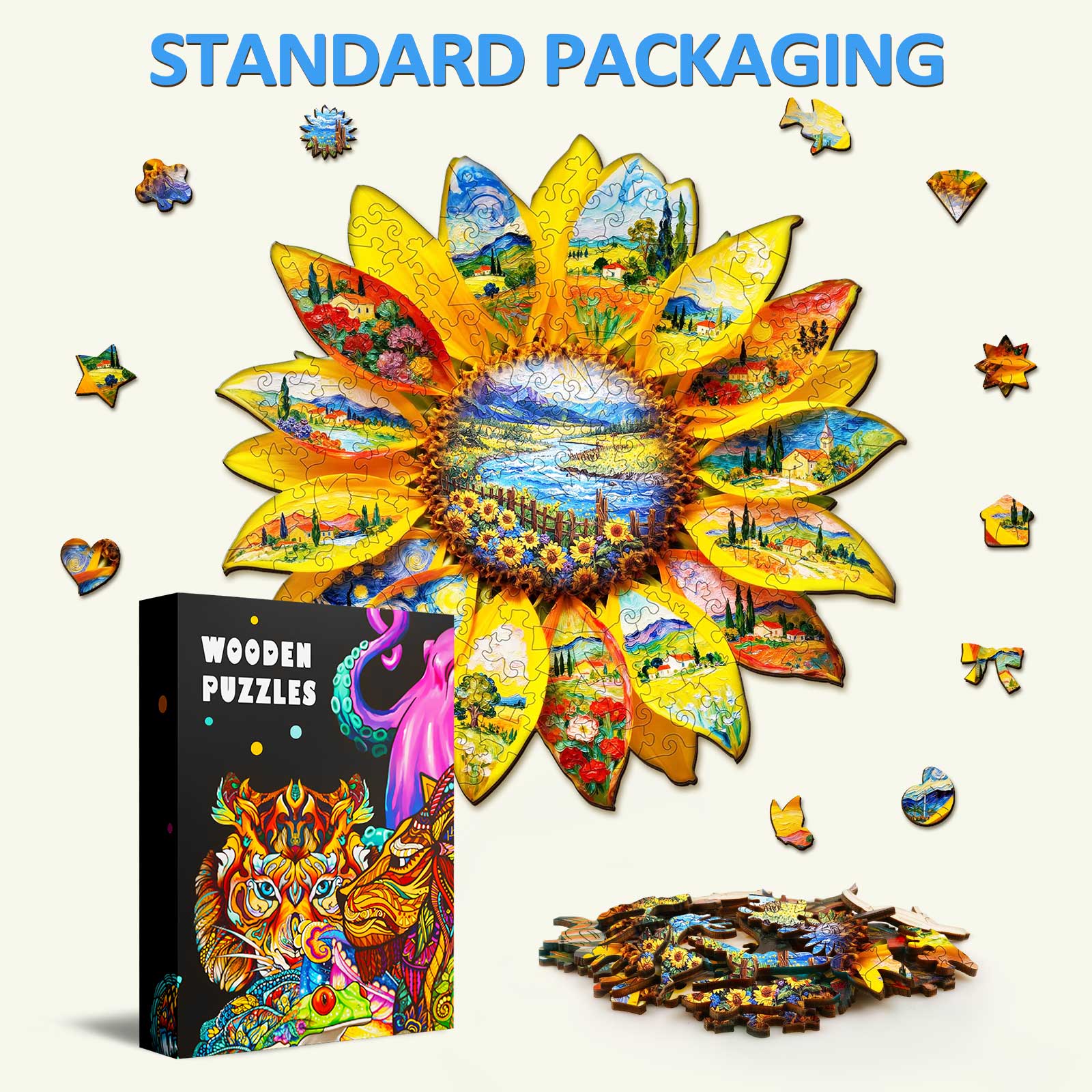Oil on Sunflower Wooden Jigsaw Puzzle