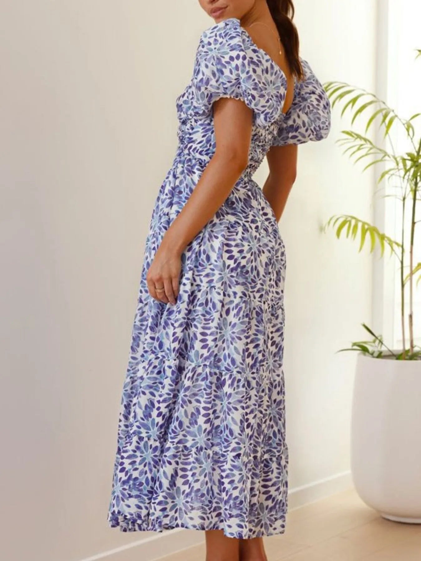 Off-Shoulder Floral Tiered Dress with Ruffle Details