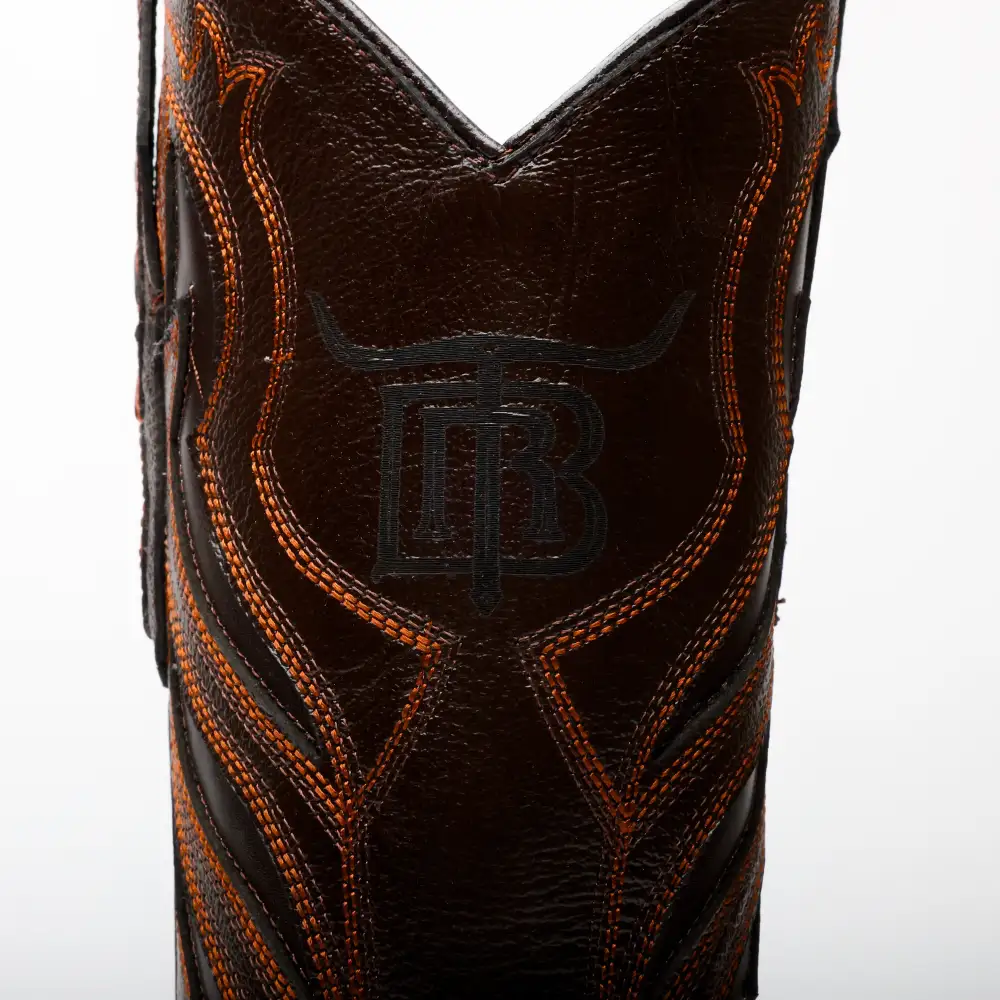 Cognac Caiman Hornback Leather Boots - Square Toe