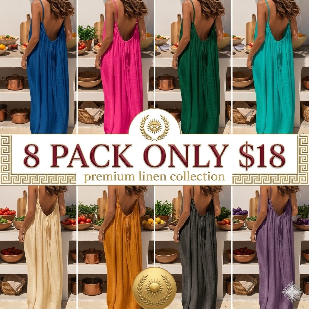 8/16 Pcs Women's Solid Color Backless Cami Dress
