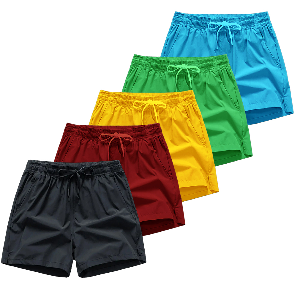 Men's Zipper Pocket Shorts, Regular Fit Casual Drawstring Waist Shorts for Daily Outdoor Wear