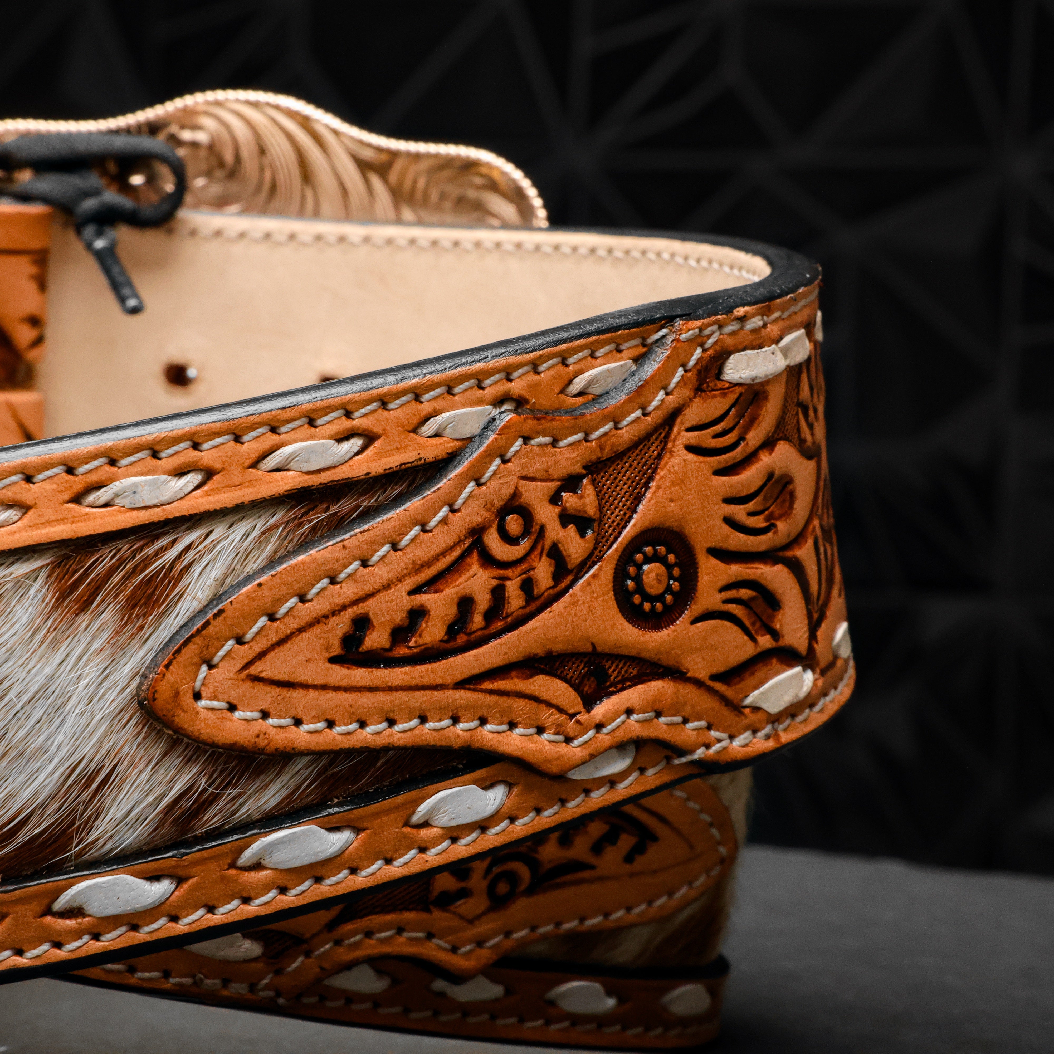 2 Inch Hand-Tooled Artesanal Genuine Cowhide Leather Belt