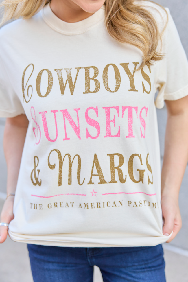 Cowboys Sunsets & Margs Ivory Graphic Tee