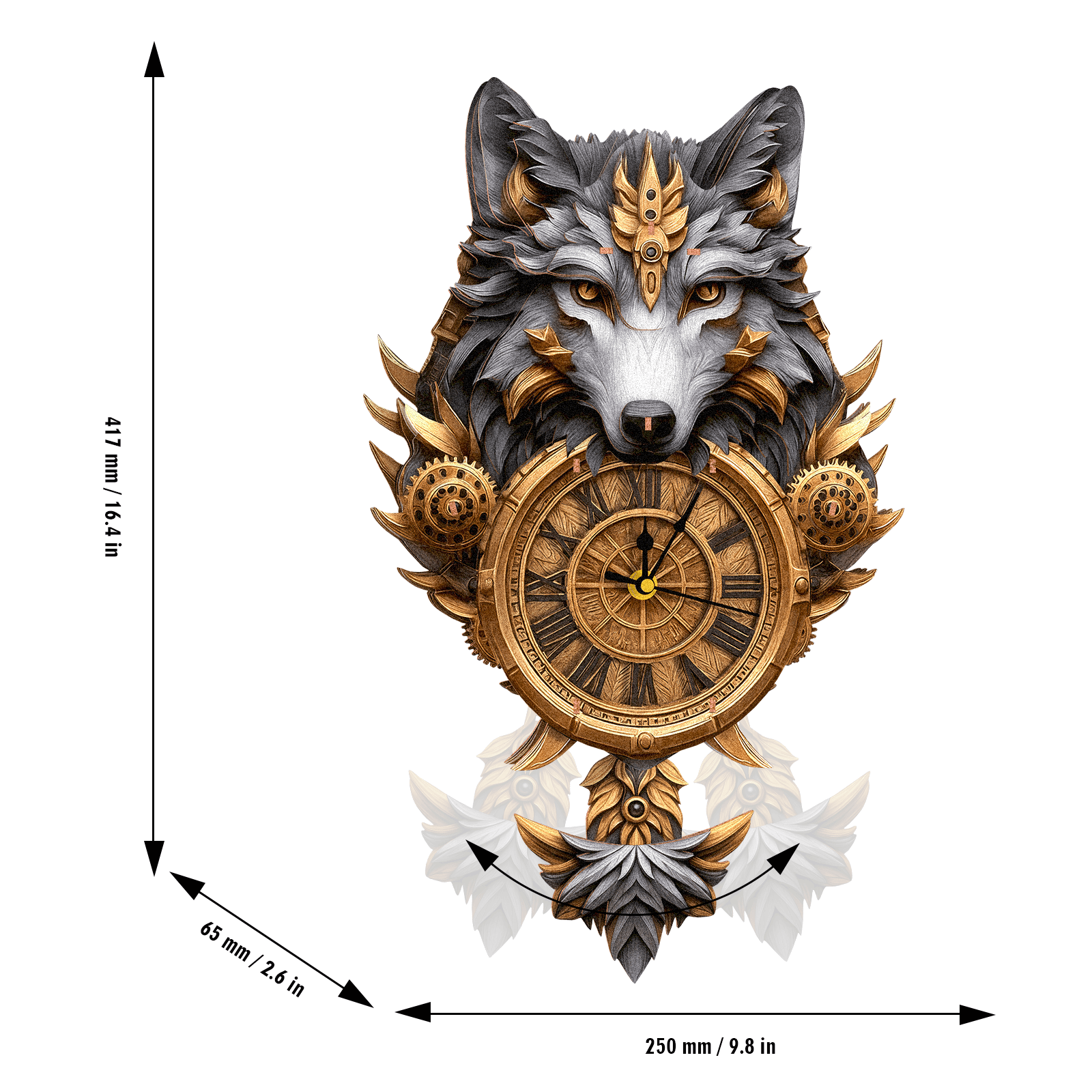 Gray Wolfâ€“ DIY Wooden Clock, 3D Puzzle Craft Kit