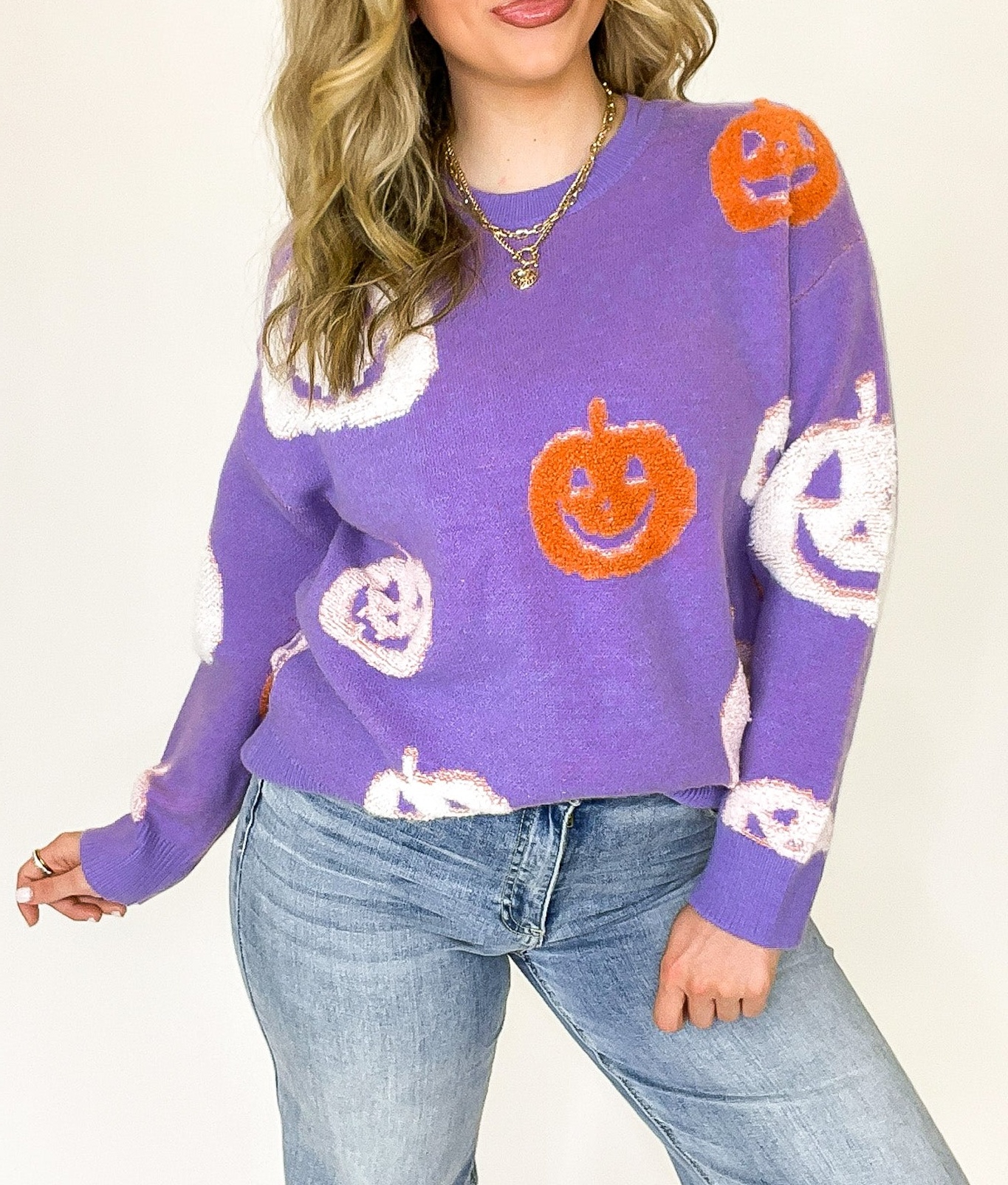 Fall Frosting Pumpkin Knit Sweater - FINAL SALE