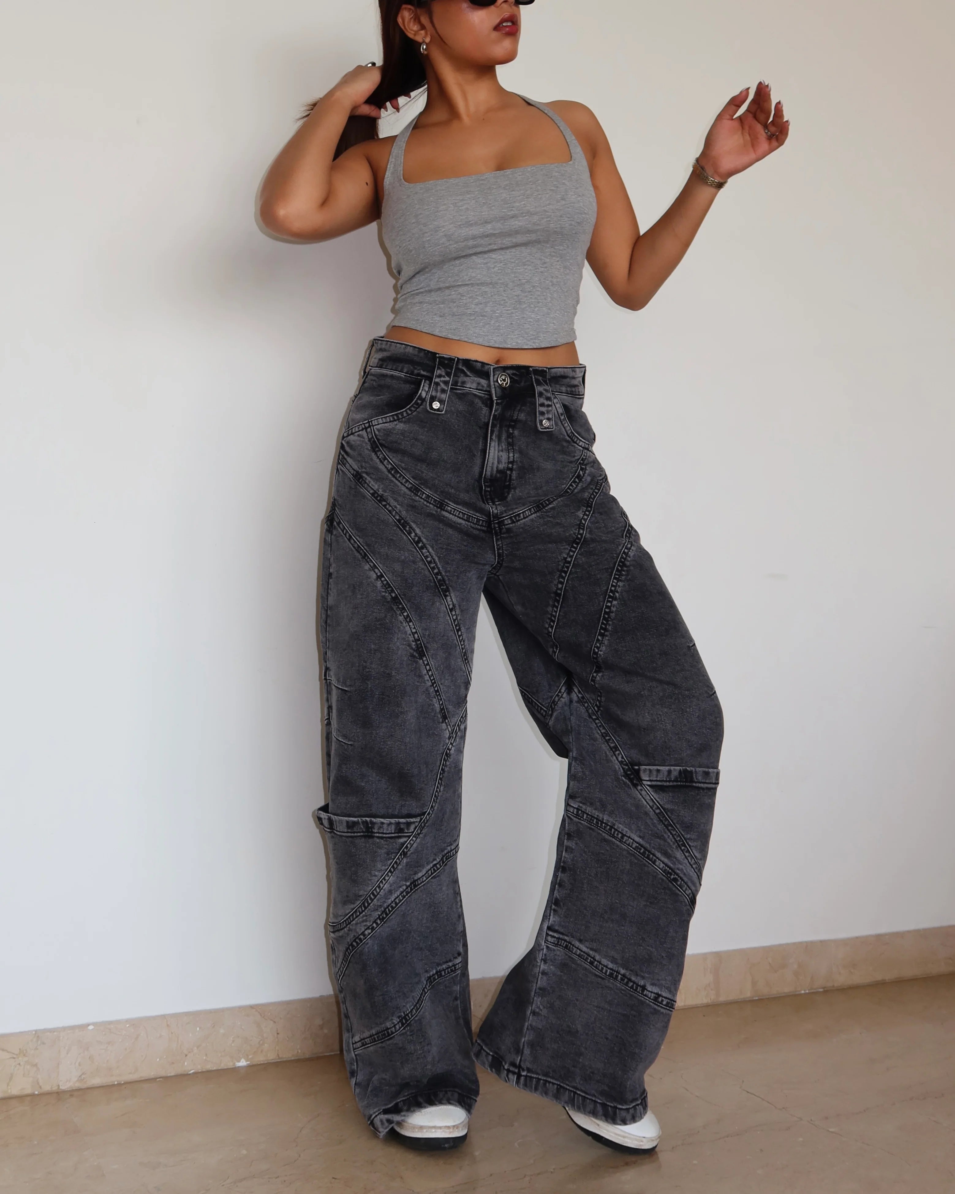 Storm Tone Baggy Wide leg Jeans