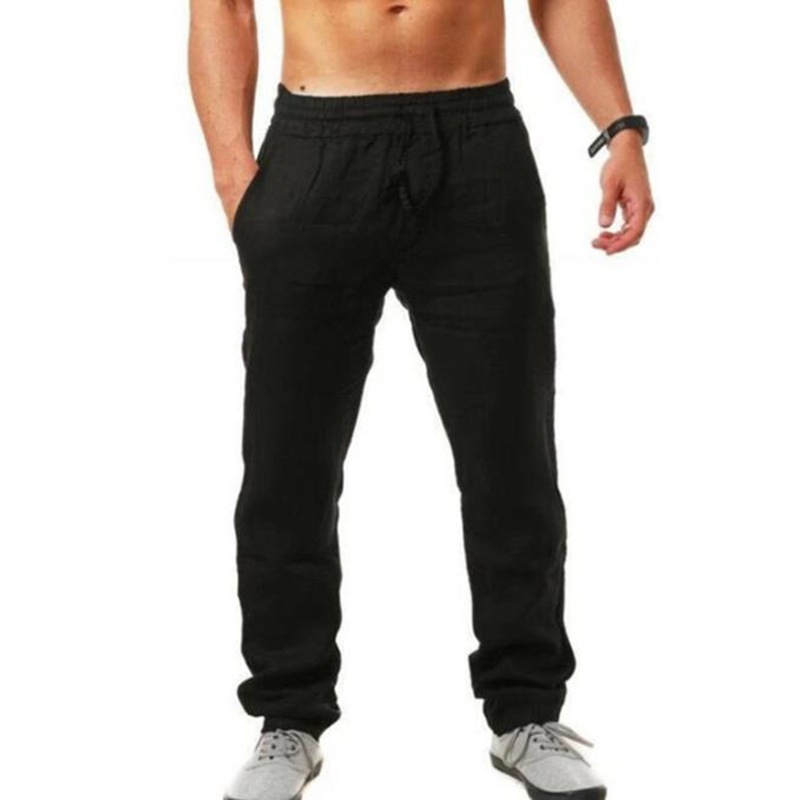 Men'S Vintage Drawstring Casual Cotton Linen Pants