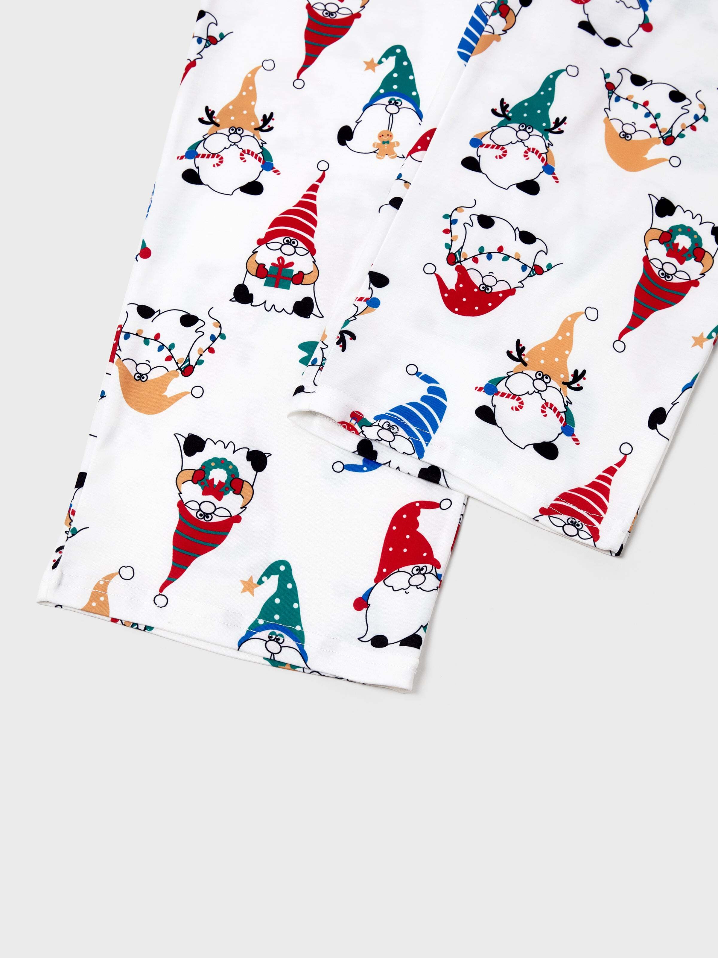 Christmas Matching Family Pajamas Set Christmas Gnome Print PJS with Christmas Socks Red