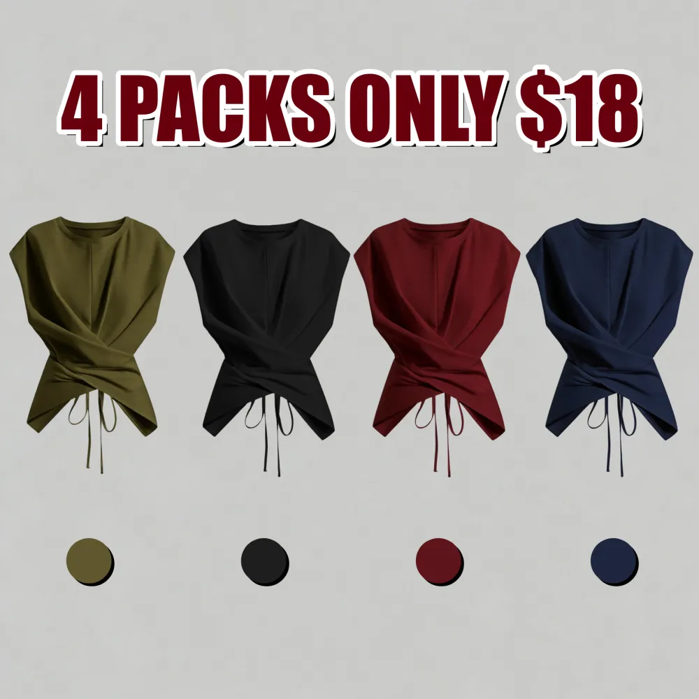 Women's Knitted Round Neck Drop Shoulder Sleeve T-Shirt