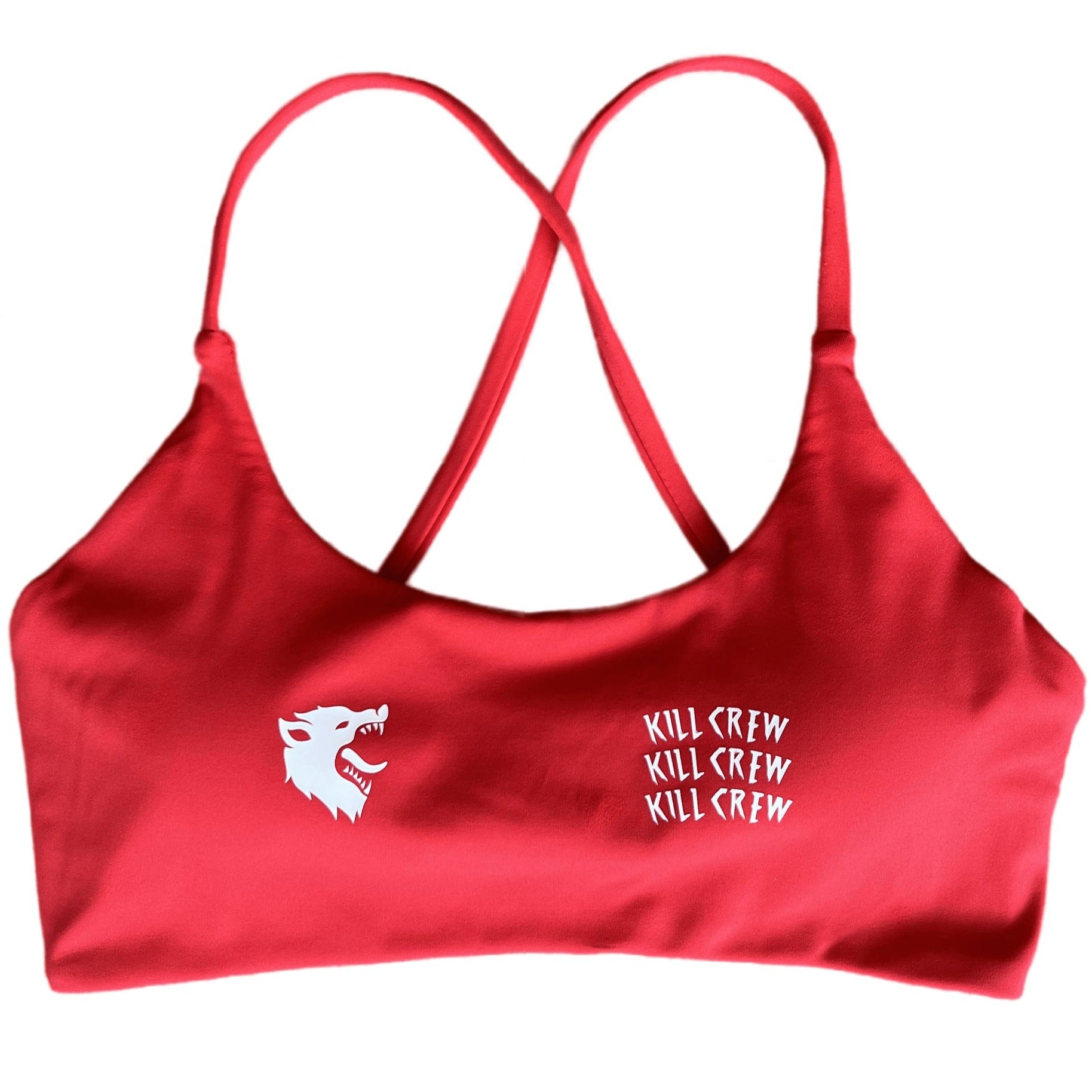 WOLF LOW SUPPORT SPORTS BRA -  RED / WHITE