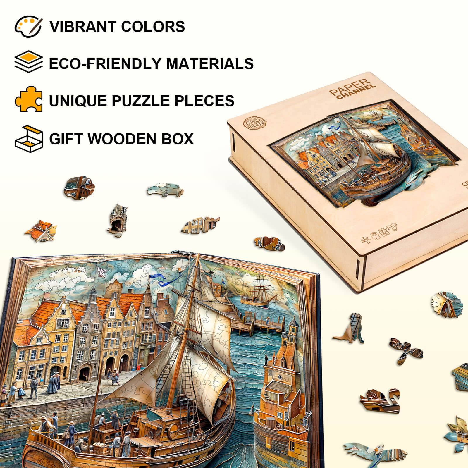 Paper channel Wooden Jigsaw Puzzle