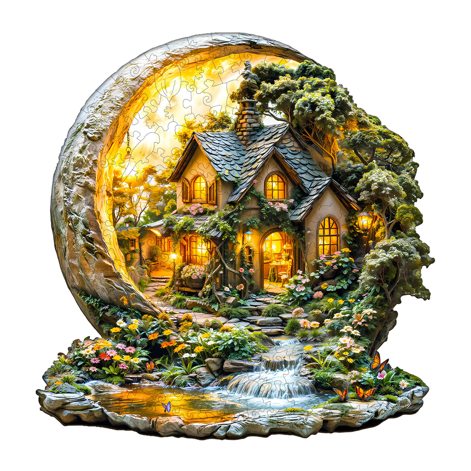 Moonlight Garden-1 Wooden Jigsaw Puzzle