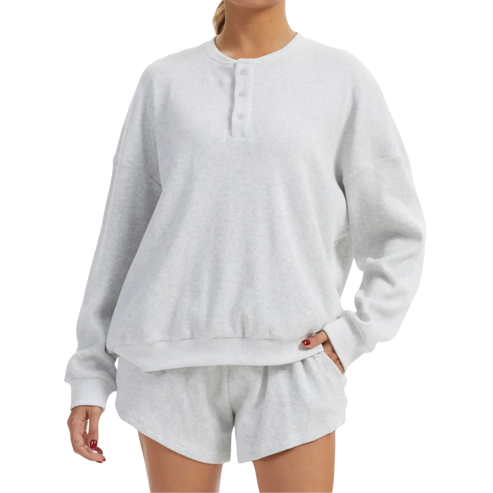 Women's Oversized Waffle Knit Lounge Set