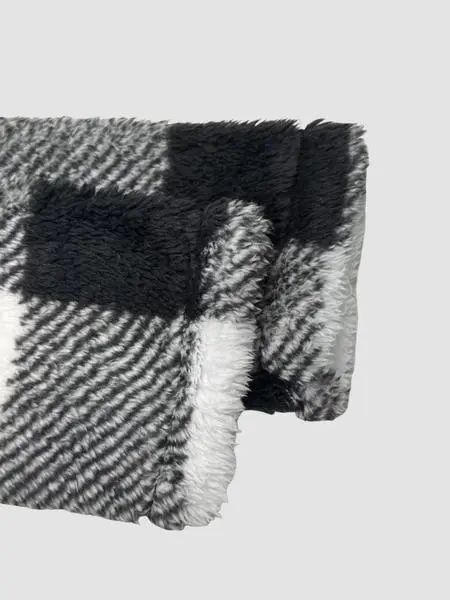 Women's Plaid Fleece Long Sleeve Hooded Coat