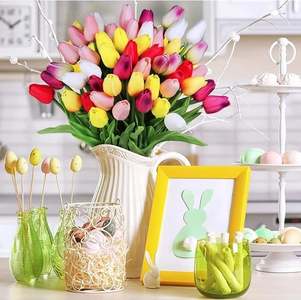 UV Resistant Lifelike Artificial Tulips Flowers
