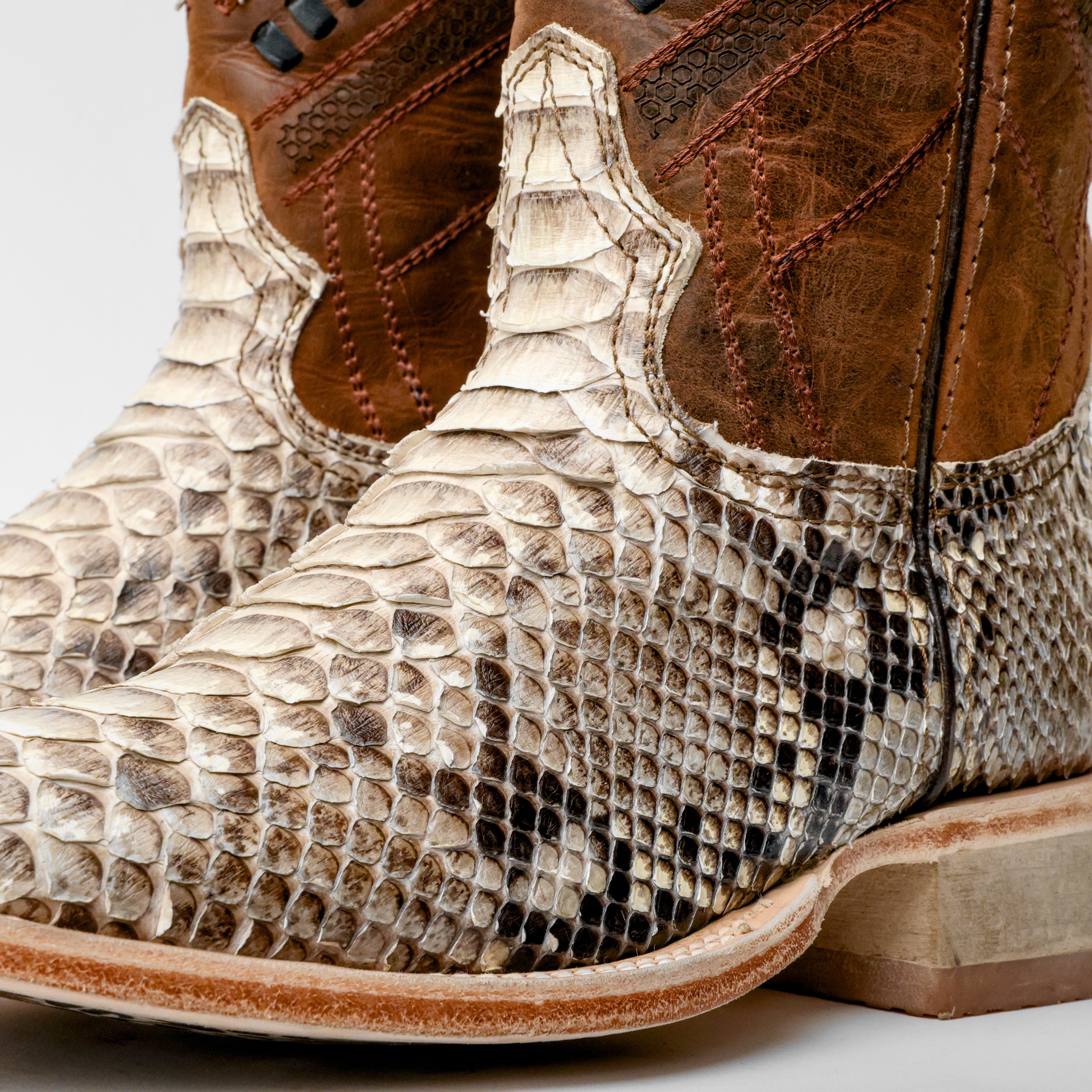 Genuine Python Boots - Square Toe