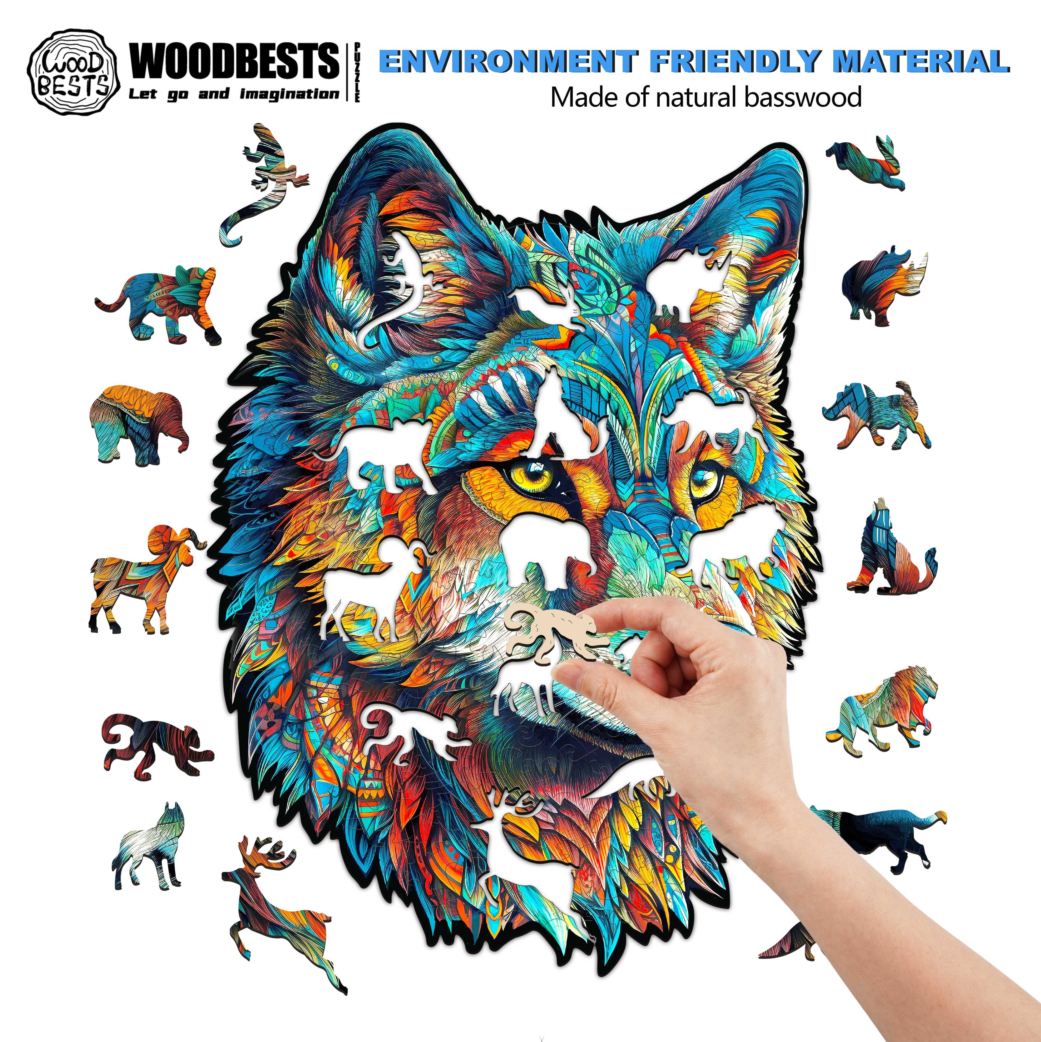 Fearless Wolf Wooden Jigsaw Puzzle