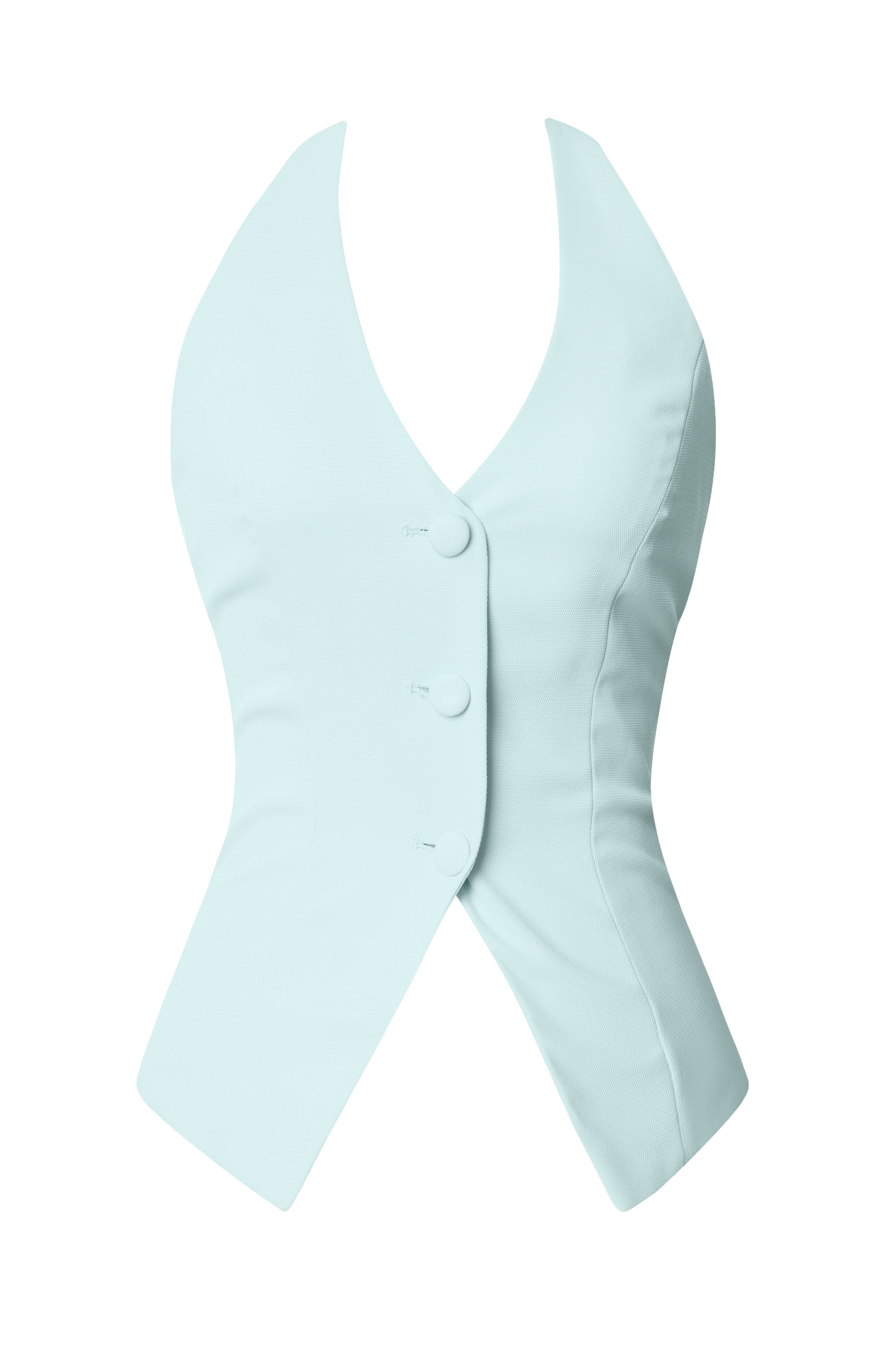 Venetia Light Aqua Blue Halter Top Vest