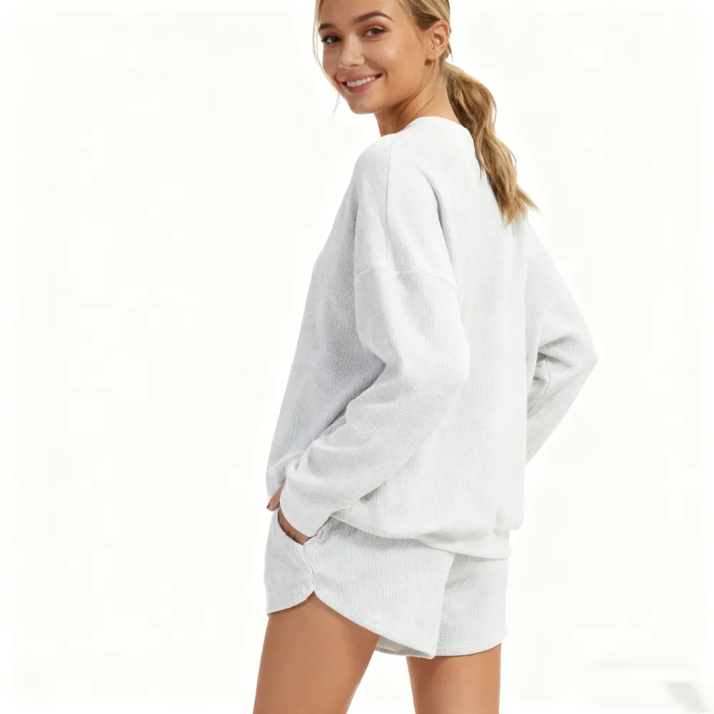 Women's Oversized Waffle Knit Lounge Set