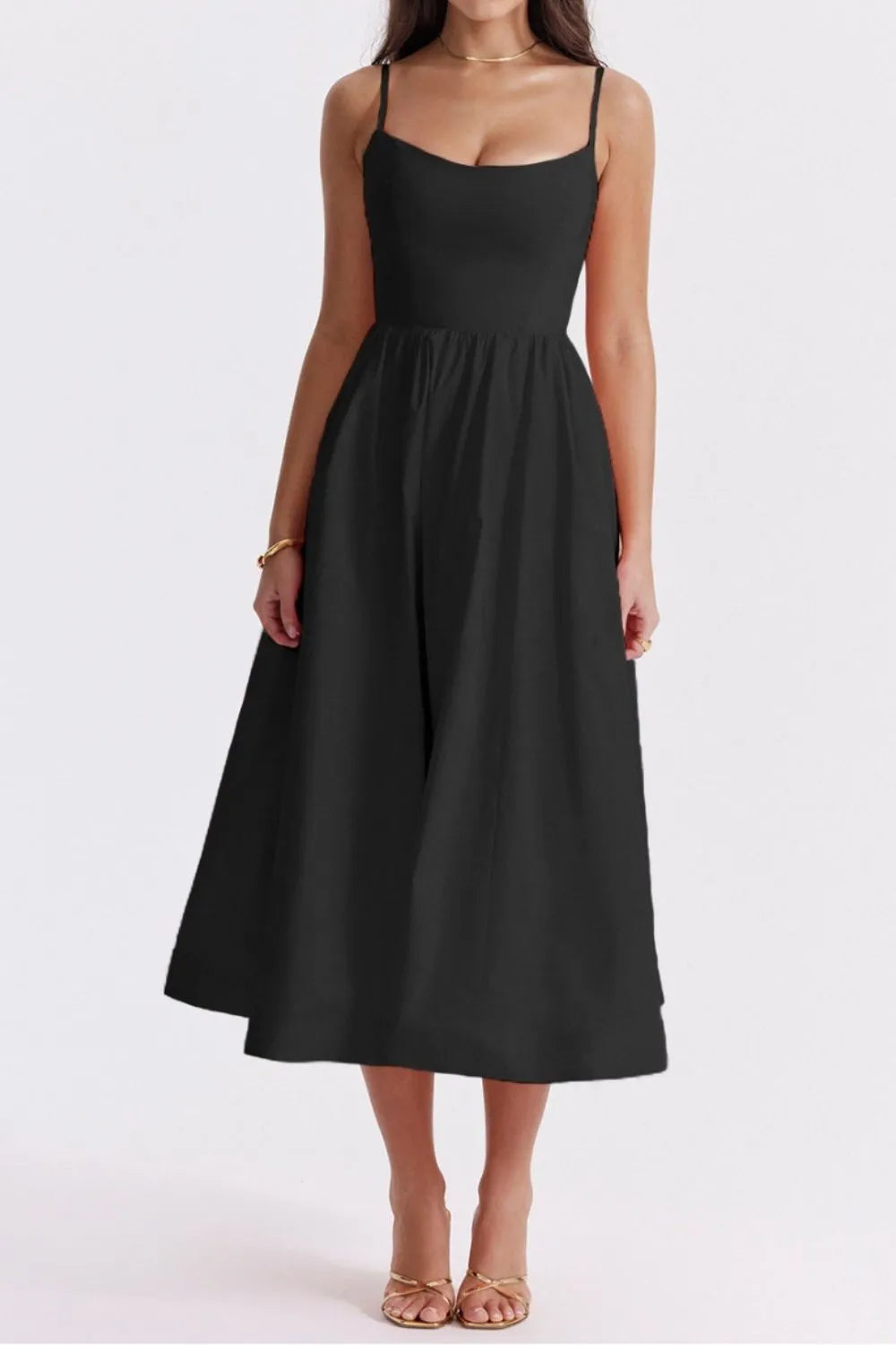 Floral Print Spaghetti Strap Midi Dress