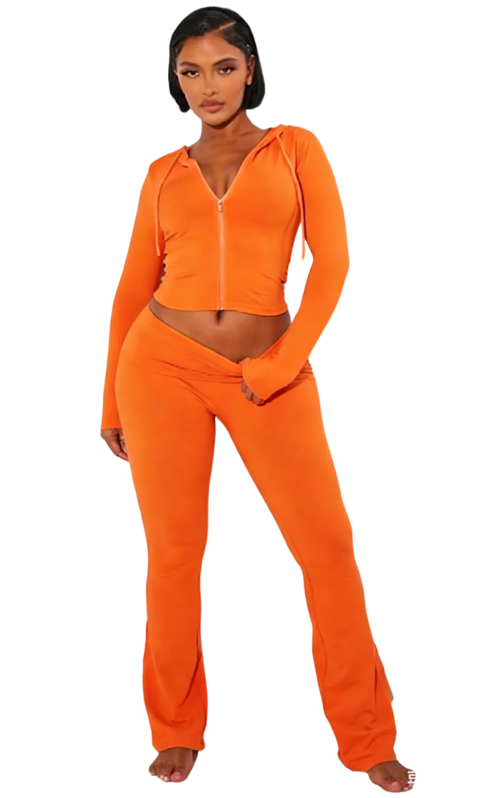 2-Piece Cropped Hoodie & Flared Pants Set