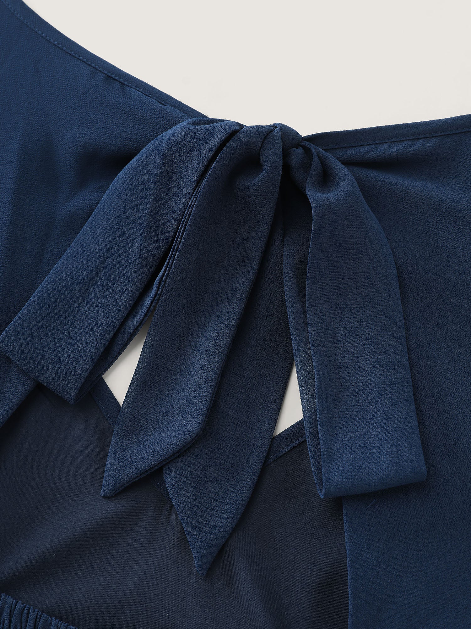 Backless Tie Layered Hem Flutter Sleeve Maxi Dress