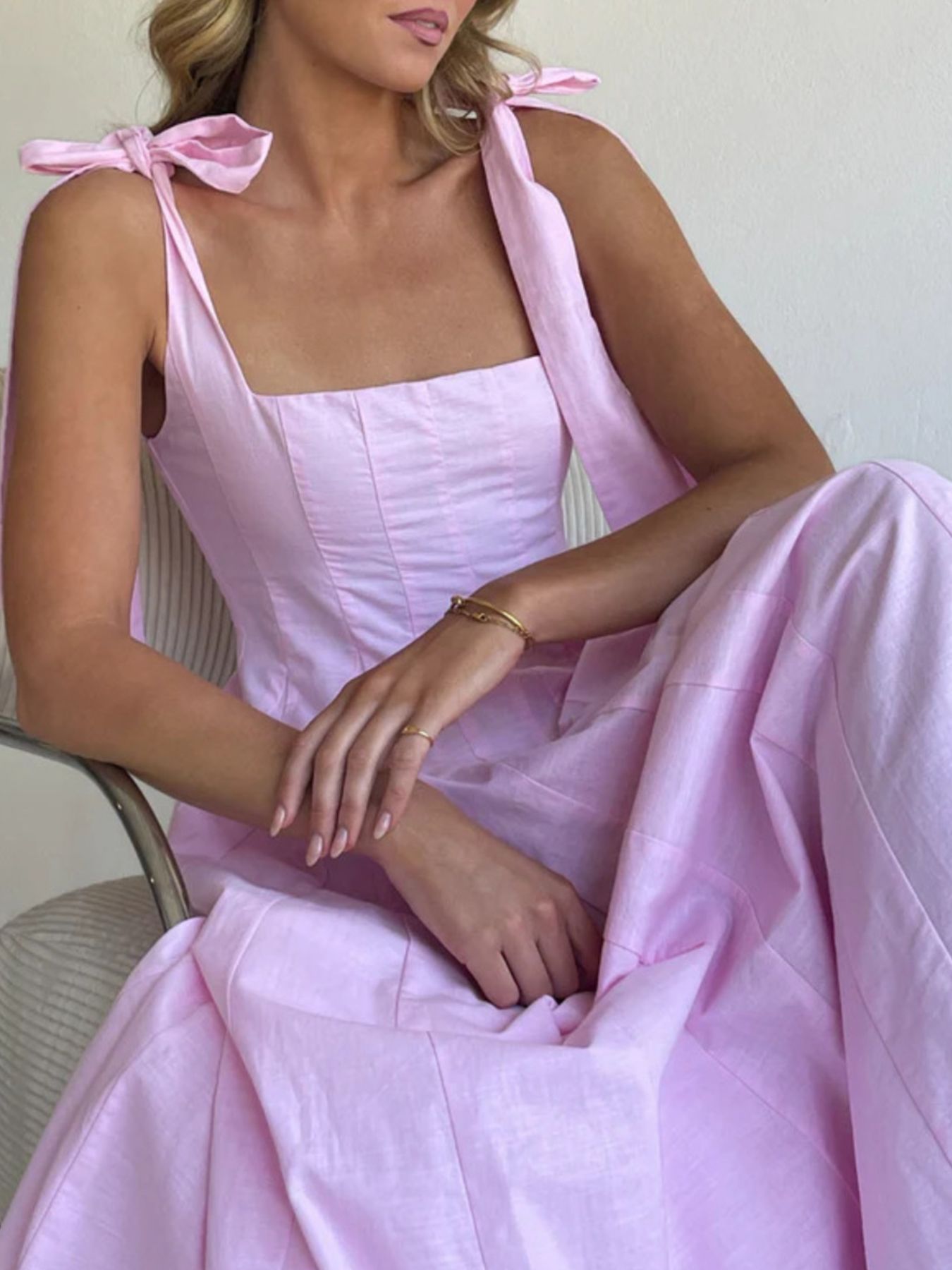 Gradient Tie Shoulder Maxi Dress