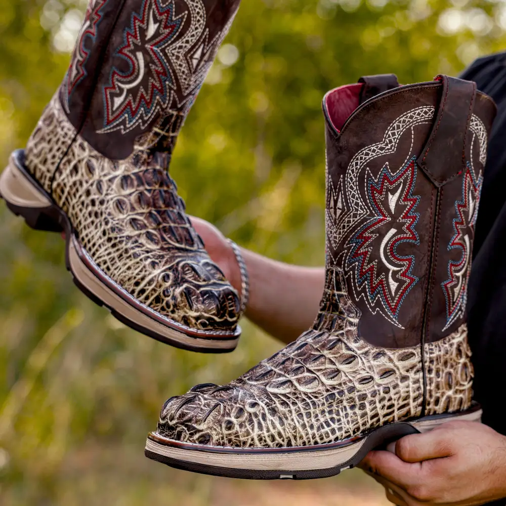 Desert Orix Caiman Neck Leather Boots With 3D Lightweight Sole - Composite Toe